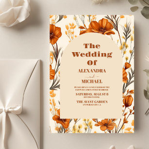 Budget Terracotta Watercolor Wildflowers Wedding
