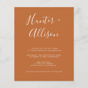 Budget Terracotta Wedding Invitation Flyer