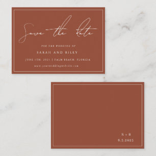 BUDGET Terracotta Wedding Save The Date Invitation