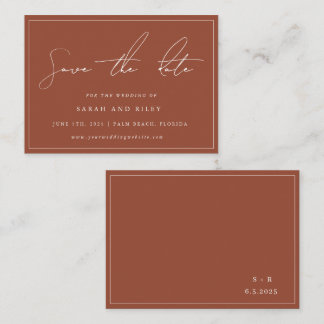 BUDGET Terracotta Wedding Save The Date Invitation