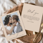 Budget Terracotta Wedding Thank You Photo<br><div class="desc">Budget Wedding Thank You Cards that have a photo on the front and back. The Thank you cards contain a modern hand lettered cursive script typography that are elegant,  simple and modern to use after you wedding day celebration.</div>