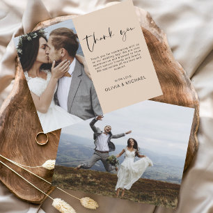 Budget  Terracotta Wedding Thank You Photo Card