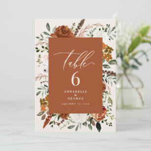 Budget terracotta white table number chic elegant