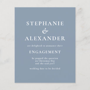 Budget Text Dusty Blue Engagement Announcement
