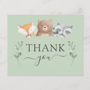 Budget Thank You Baby Shower Woodland Greenery Flyer