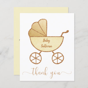 Budget Thank You Baby Shower Yellow Carriage