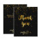 Budget Thank you card birthday black gold