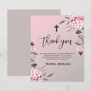 Budget Thank You Funeral Cross Memorial Card