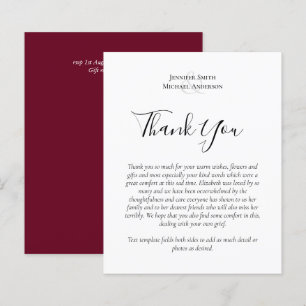 BUDGET Thank You Funeral Memorial Card Templates
