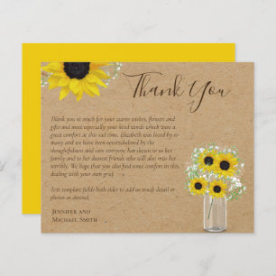BUDGET Thank You Funeral Memorial Card Templates