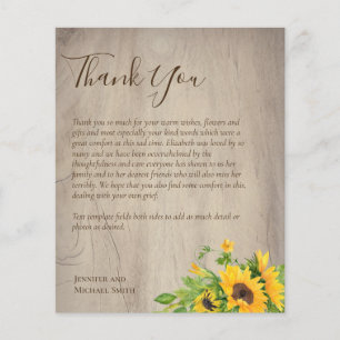 BUDGET Thank You Funeral Memorial Card Templates