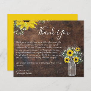 BUDGET Thank You Funeral Memorial Card Templates