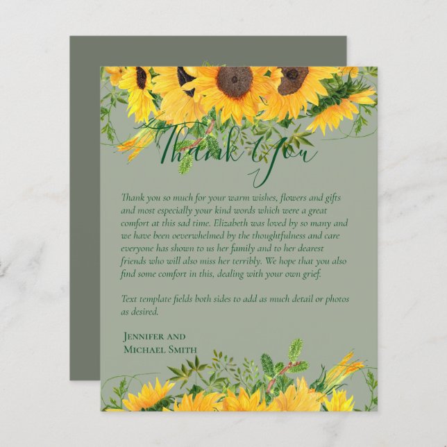 BUDGET Thank You Funeral Memorial Card Templates (Front/Back)