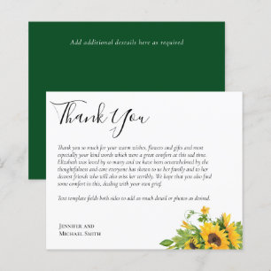 BUDGET Thank You Funeral Memorial Card Templates