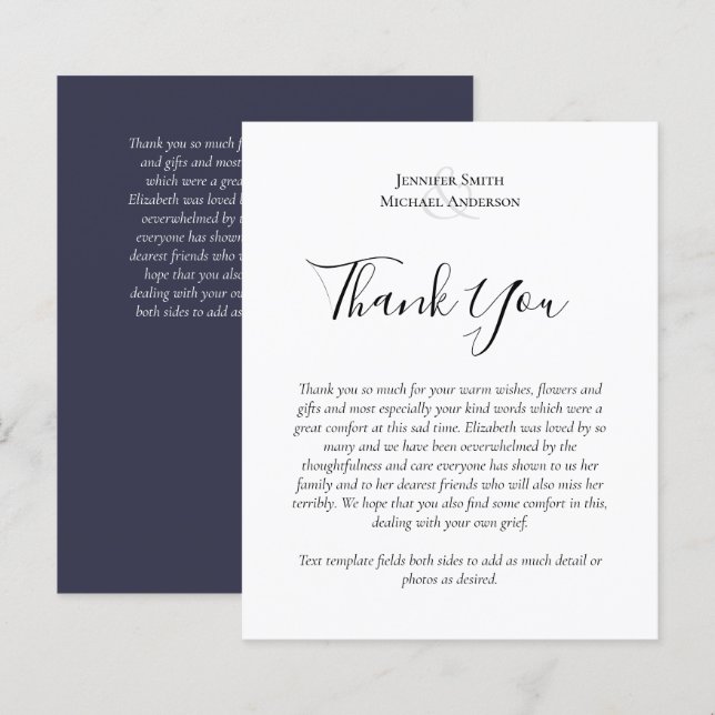 BUDGET Thank You Funeral Memorial Card Templates (Front/Back)