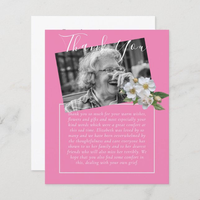 BUDGET Thank You Funeral Memorial Obituary PHOTO (Front/Back)