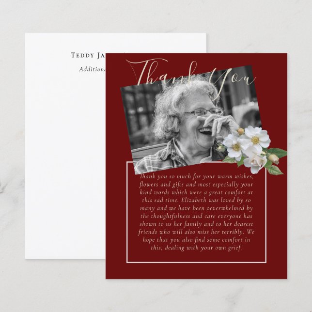 BUDGET Thank You Funeral Memorial Obituary PHOTO (Front/Back)