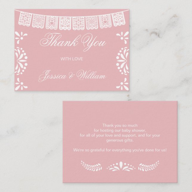 Budget thank you Mexican Cielito Lindo Baby Shower Card (Front/Back)
