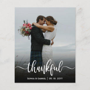Budget Thankful script Wedding Photo Thank You 