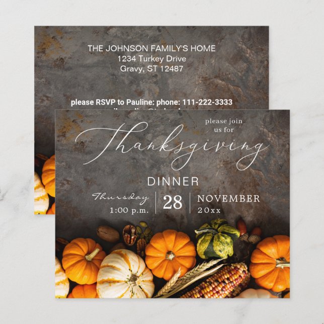 Budget Thanksgiving Dinner Pumpkins (Front/Back)