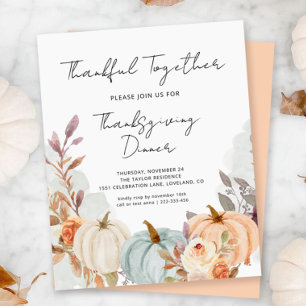 Budget Thanksgiving Dinner Pumpkins Invitation