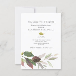 Budget Thanksgiving Gathering Invitations Foliage