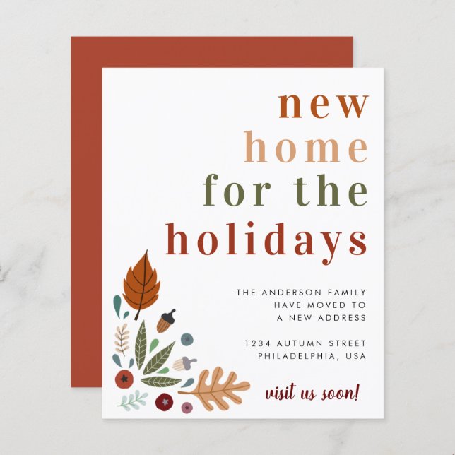 Budget Thanksgiving New Home Moving Announcement (Front/Back)