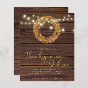 Budget Thanksgiving Wreath String Lights Wood