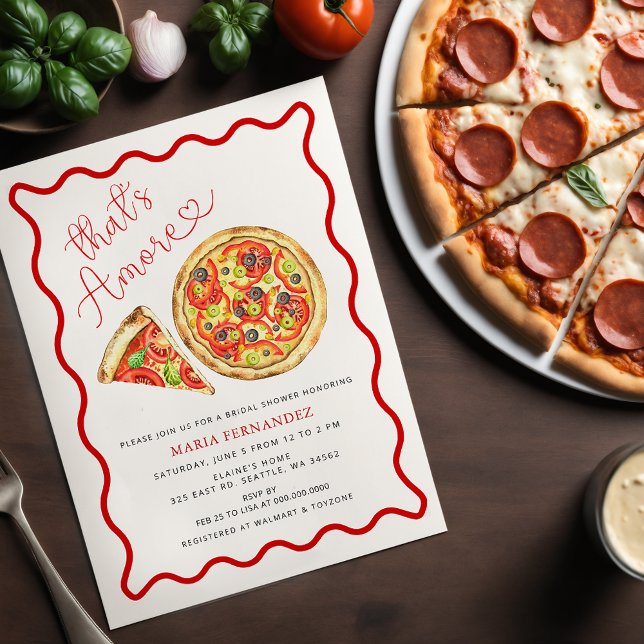 Budget Thats Amore Italian Pizza Bridal Shower (Thats Amore Italian Pizza Party Bridal Shower Invitation)