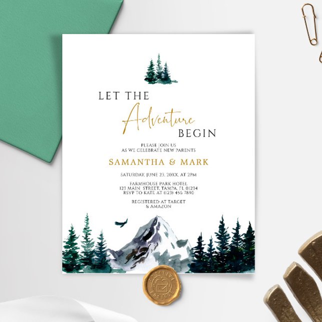 Budget The Adventure Begin Baby Shower Invitation (Creator Uploaded)
