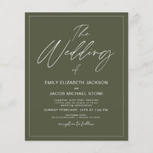 Budget The Wedding of Sage Green Modern Typography Flyer
