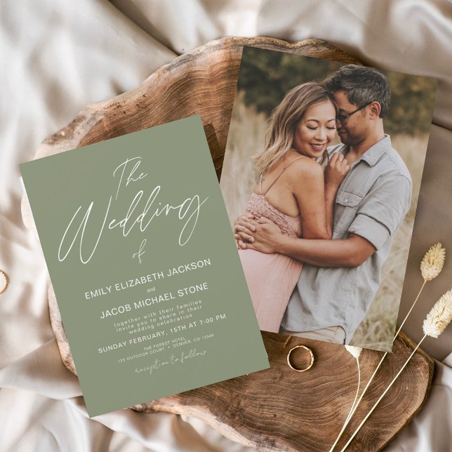 Budget The Wedding of Sage Green Typography  (Creator Uploaded)