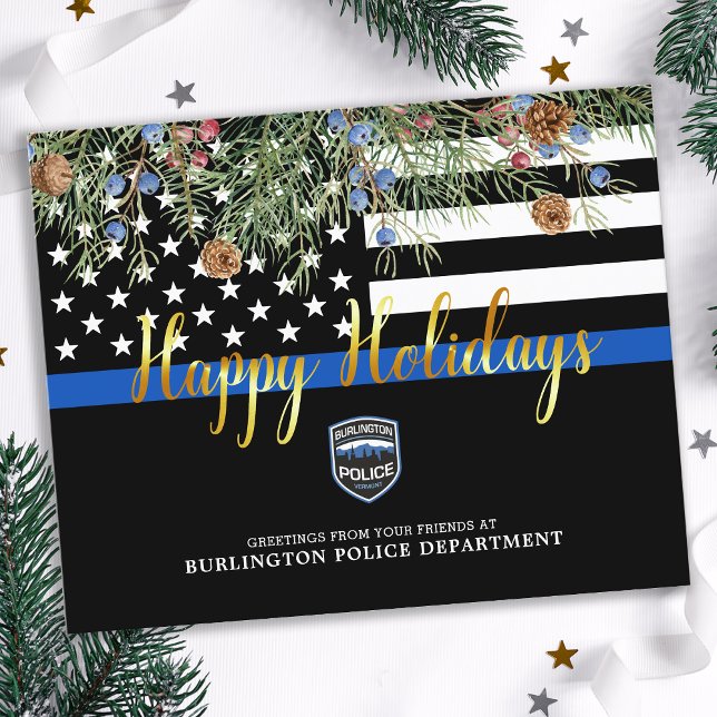 Budget Thin Blue Line Police Christmas Cards (Creator Uploaded)
