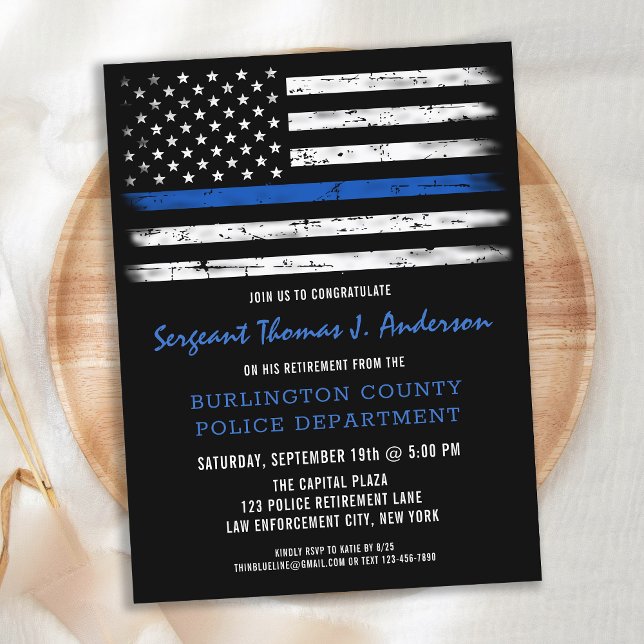 Budget Thin Blue Line Police Officer Retirement  (Creator Uploaded)