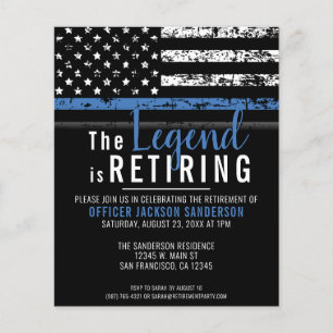 Budget Thin Blue Line Police Retirement Invitation