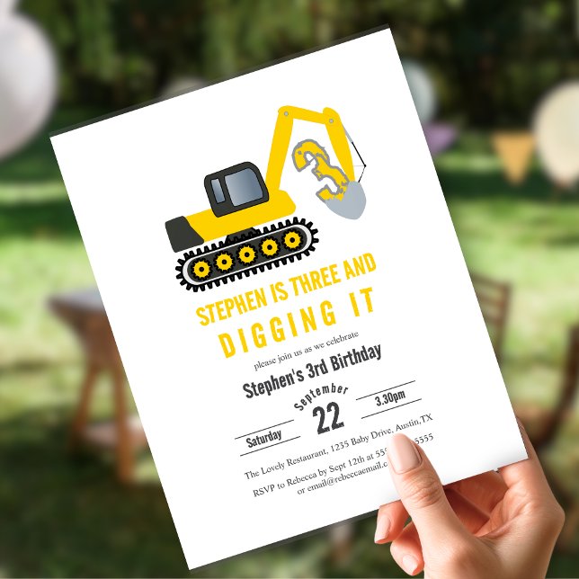 Budget Three & Digging it Birthday Party Invite (Creator Uploaded)