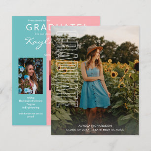 Budget Three Photo Fun Type Graduate Announcement