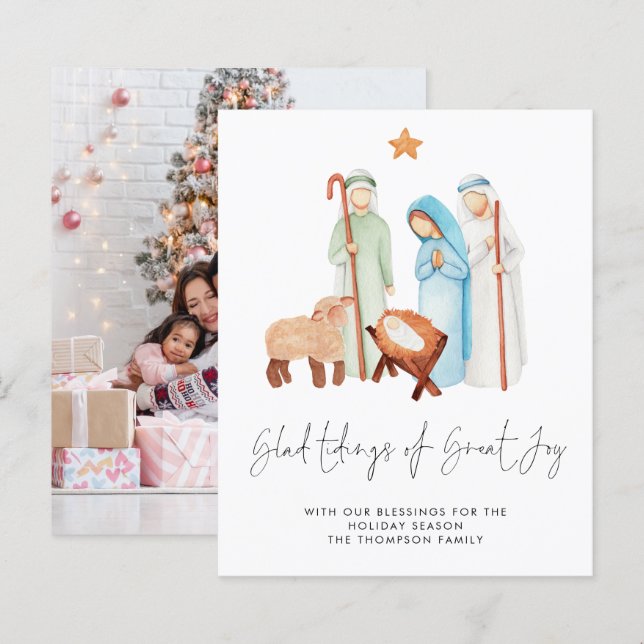Budget Tidings Great Joy Nativity Photo (Front/Back)