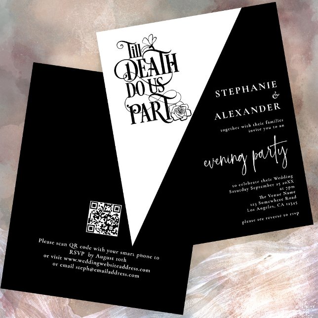 Budget Till Death Do Us Part Evening Party Wedding (Front and back View)