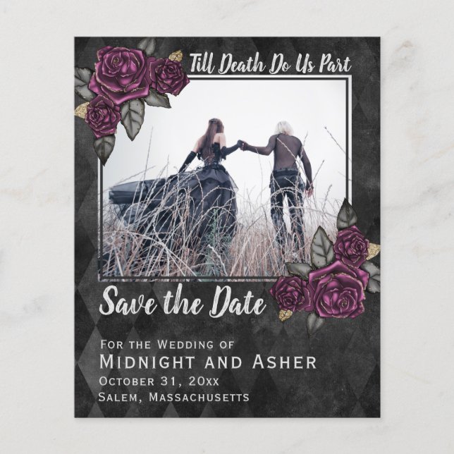 BUDGET Till Death Do Us Part Gothic Save the Date (Front)