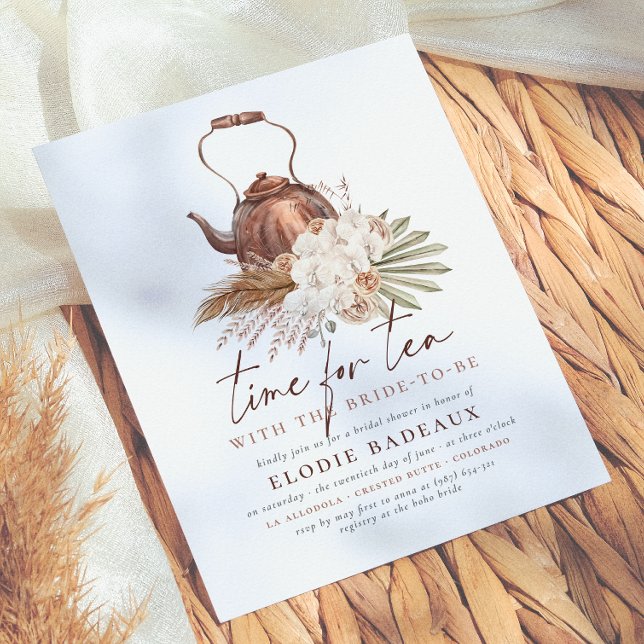 Budget Time For Tea Boho Terracotta Bridal Shower (Creator Uploaded)
