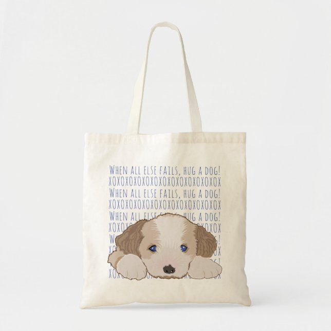 Budget Tote Bag Hug a dog FURRY BABY (Front)