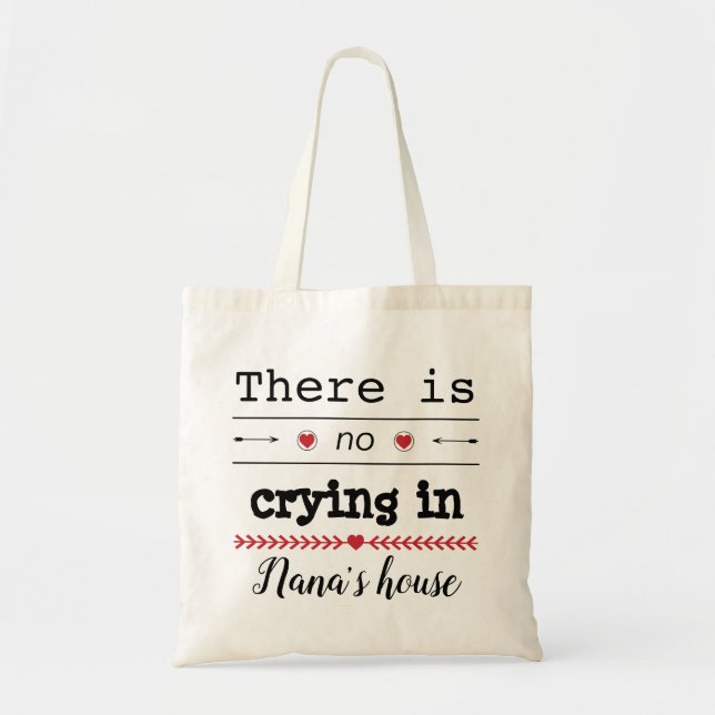 Budget Tote Bag "No Crying in Nana's House" (Front)
