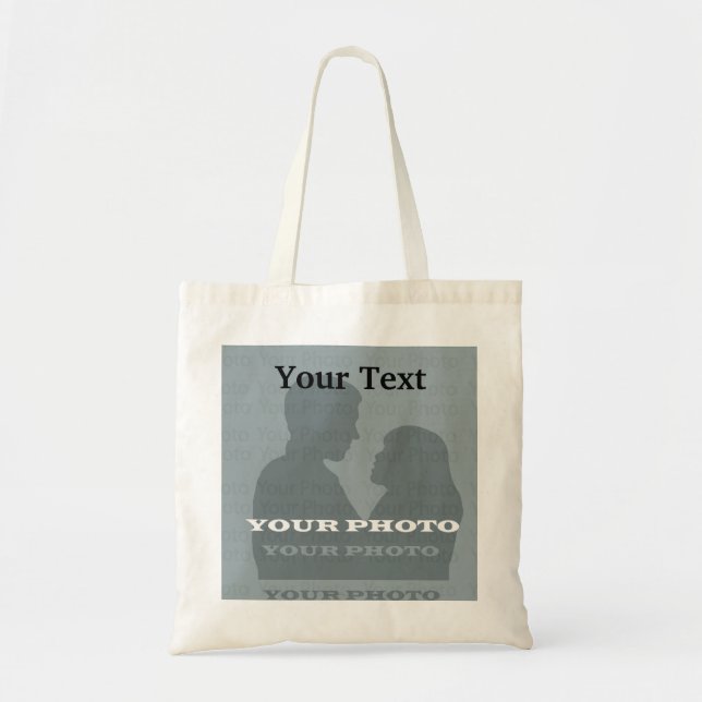 Budget Tote Bag Your Photo & Text Template (Front)