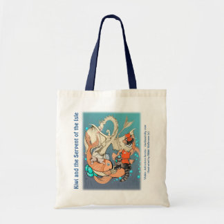 Budget tote - cats riding fish (Kiwi Series)