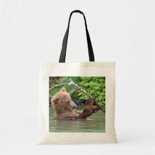 Budget Tote of grizzly bear cub Bag