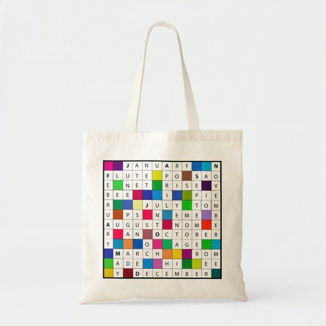 Budget Tote with Calendar Crossword Bag (Front)