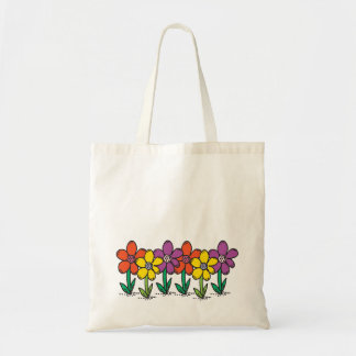 Budget tote with colourful flowers