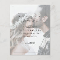Budget Transparent Photo Wedding Invitation