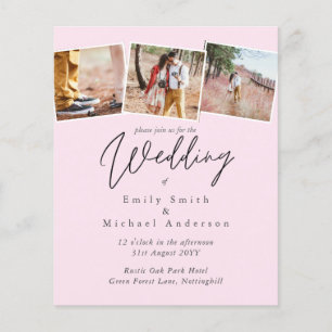 BUDGET Trending Colour Pink Wedding Invite